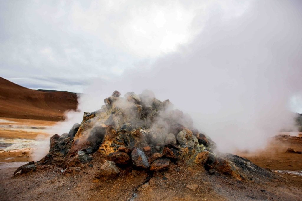 Images of geothermal fume in Myvatn