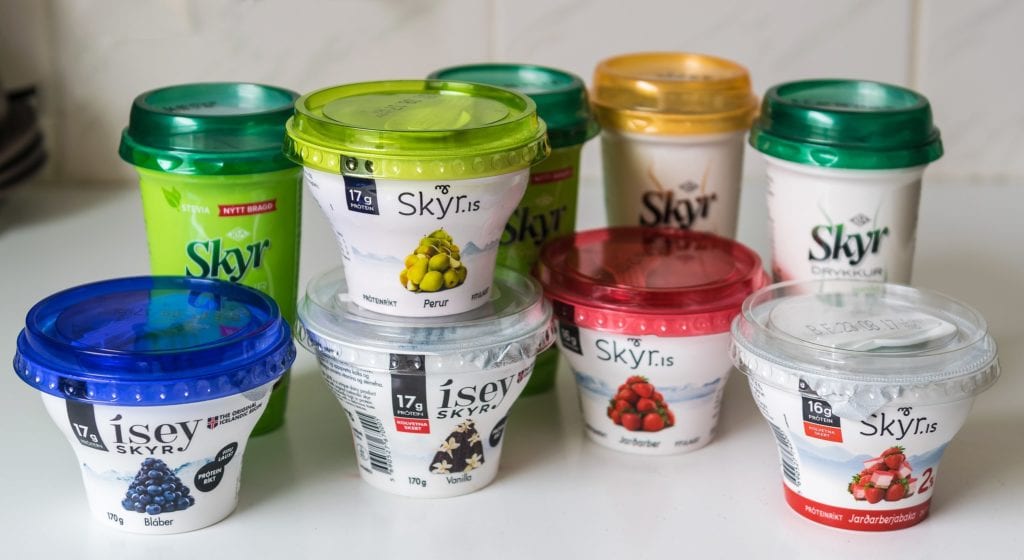 Photo of skyr which is a vary common icelandic snack
