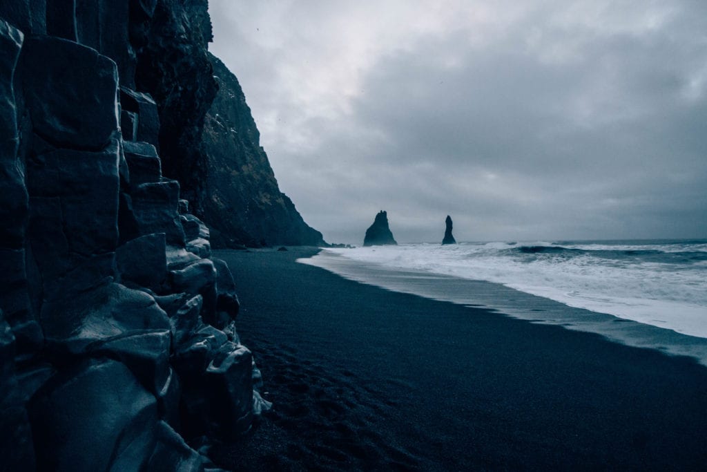 The black beach in iceland