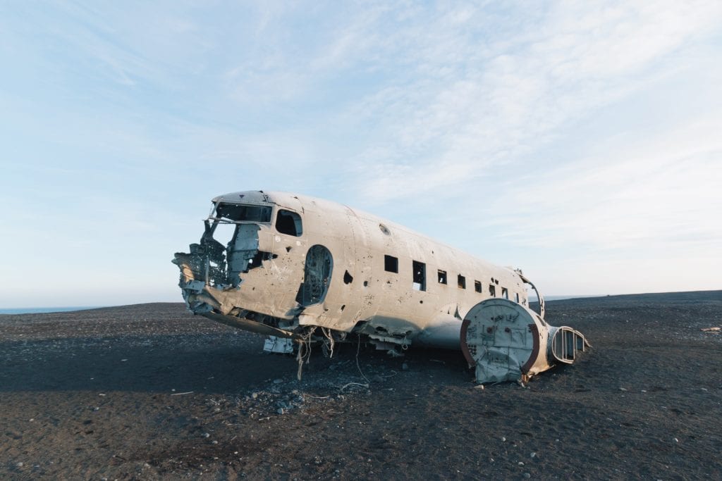 DC plain wreck in south of Iceland