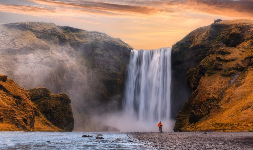 Skógarfoss waterfall in Iceland.