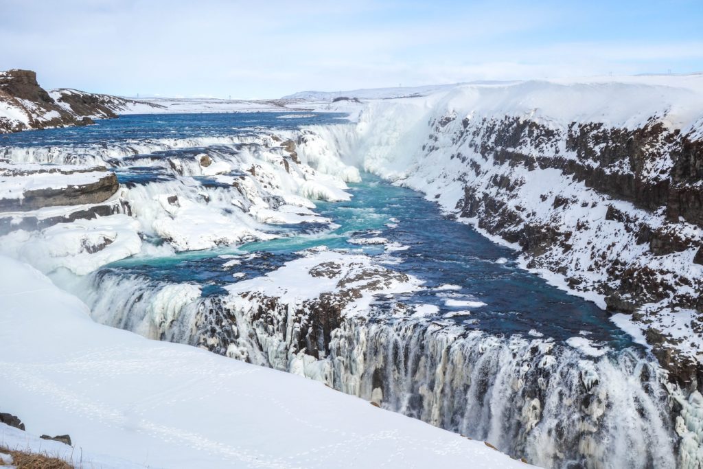 Gullfoss waterfall at the Golden Circle in Iceland.