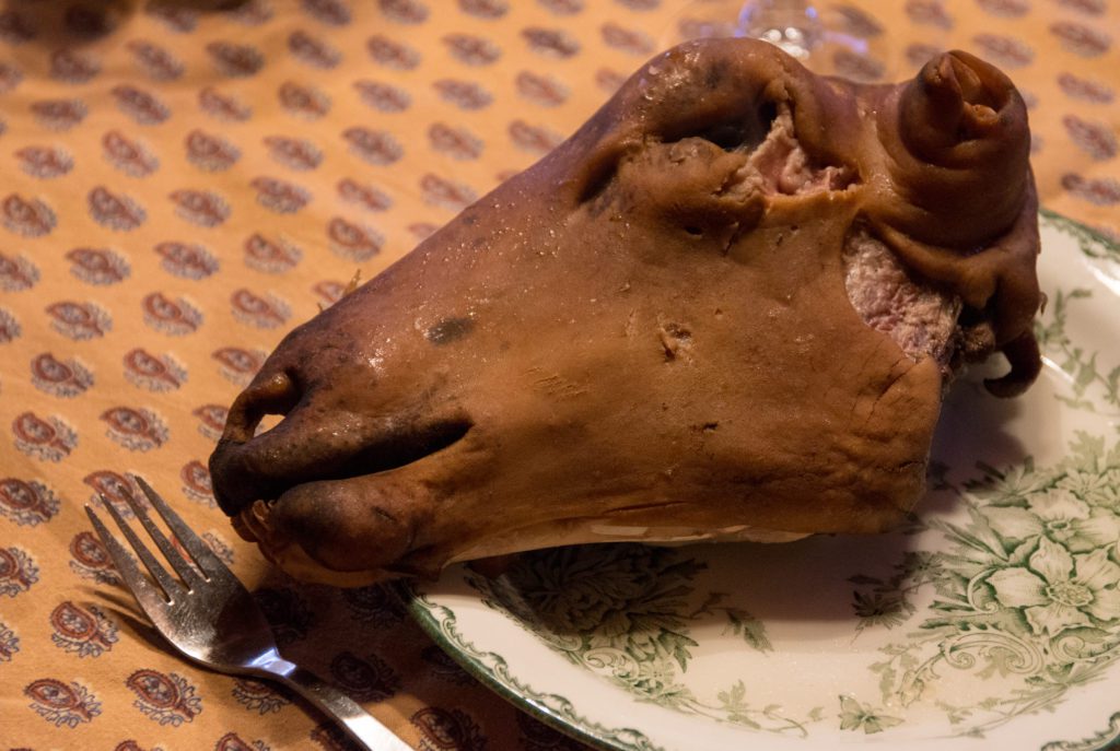 Sheep head, a traditional icelandic dish served at Þorri in midwinter. 