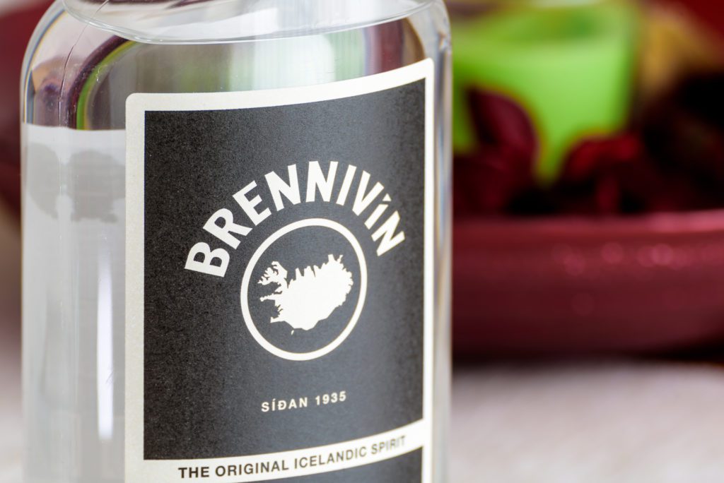 It is tradition to drink Icelandic Brennivín with traditional Icelandic food.