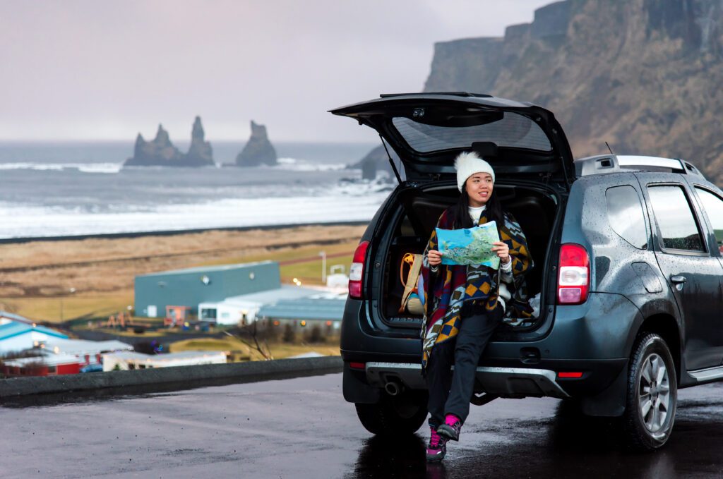 Dacia Duster is a great rental car for traveling the South Coast of Iceland in Spring.