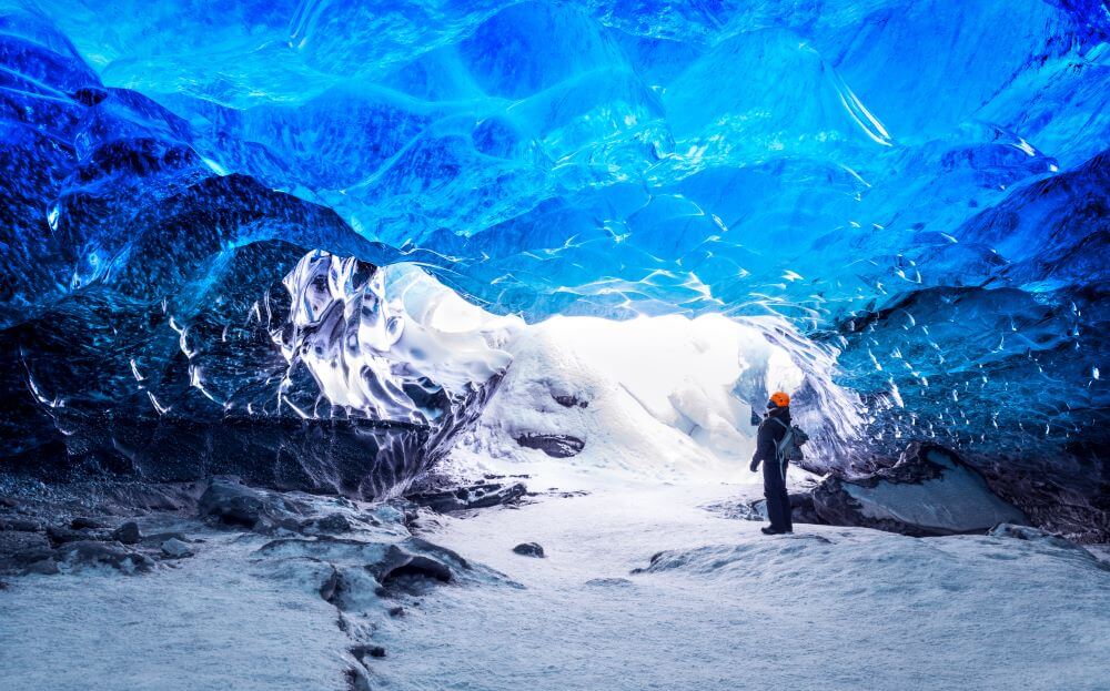 Blue ice cave lagoon car rental